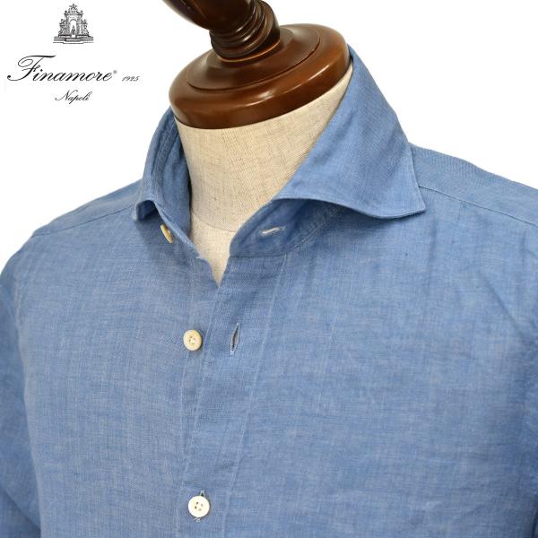 Finamore【フィナモレ】シャツ PIERO BALI C0650 8 リネン ブルージーン