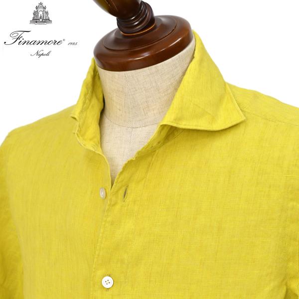 Finamore【フィナモレ】シャツ PIERO BALI M0612D 2 リネン サフランイエロ...