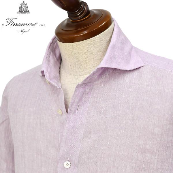 Finamore【フィナモレ】シャツ PIERO BALI C0649 4 リネン ラベンダー
