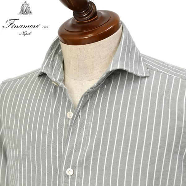 Finamore【フィナモレ】シャツ PIERO BALI M0666 3コットン 白抜きストライプ...