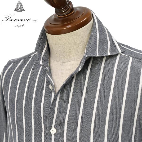 Finamore【フィナモレ】シャツ PIERO BALI A5092 1 コットン リヨセル 白抜...