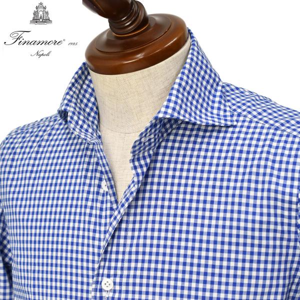 Finamore【フィナモレ】シャツ PIERO BALI C0042 5 コットン ギンガムチェッ...