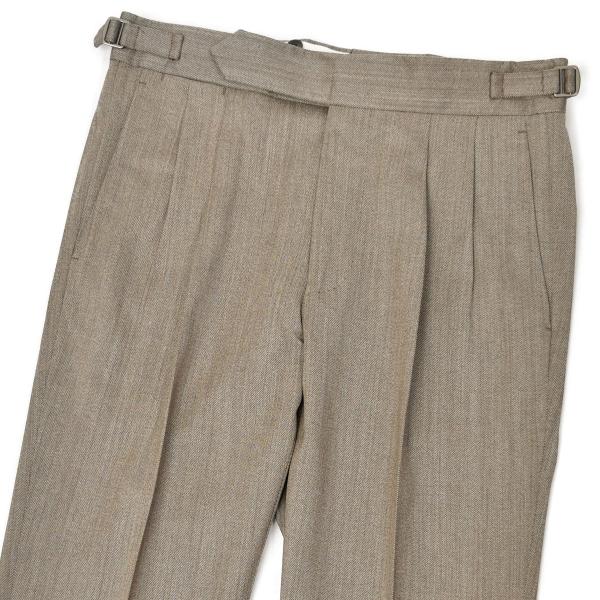 GERMANO【ジェルマーノ】ツープリーツ サイドアジャスター ベルトレスパンツ 3TF 3617 ...