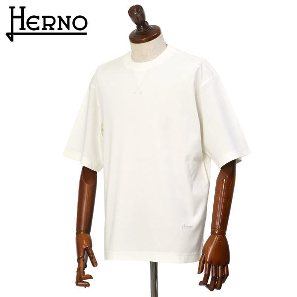 HERNO【ヘルノ】オーバーサイズTシャツ JG000281U 52131 1000 コットン ホワ...
