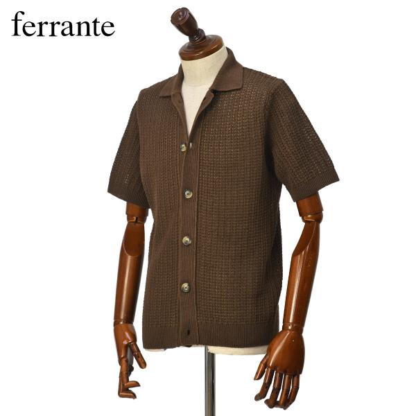 FERRANTE【フェランテ】襟付きカーディガン 55R21603 048 7G リネン コットン ...