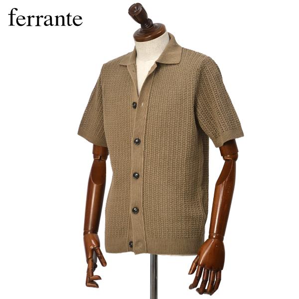 FERRANTE【フェランテ】襟付きカーディガン 55R21603 480 7Gリネン コットン ラ...