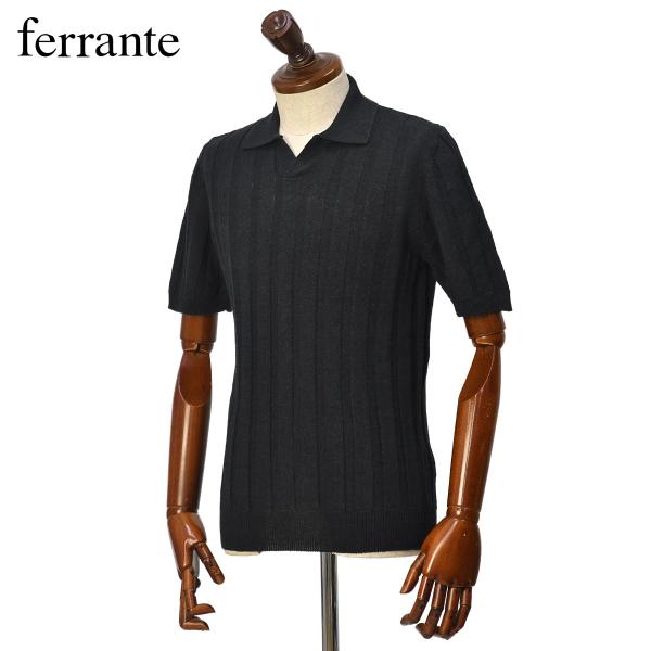 FERRANTE【フェランテ】ハリヌキスキッパーポロ 55R21609 002 7G リネン コット...