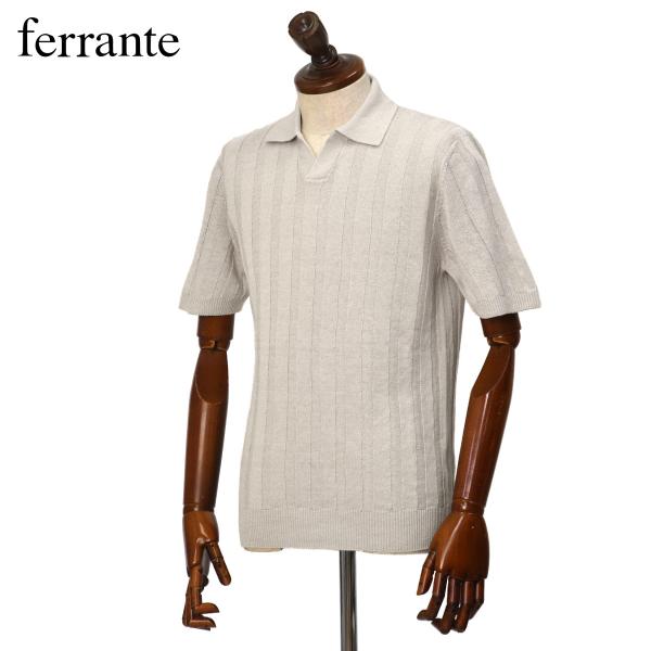 FERRANTE【フェランテ】ハリヌキスキッパーポロ 55R21609 300 7G リネン コット...