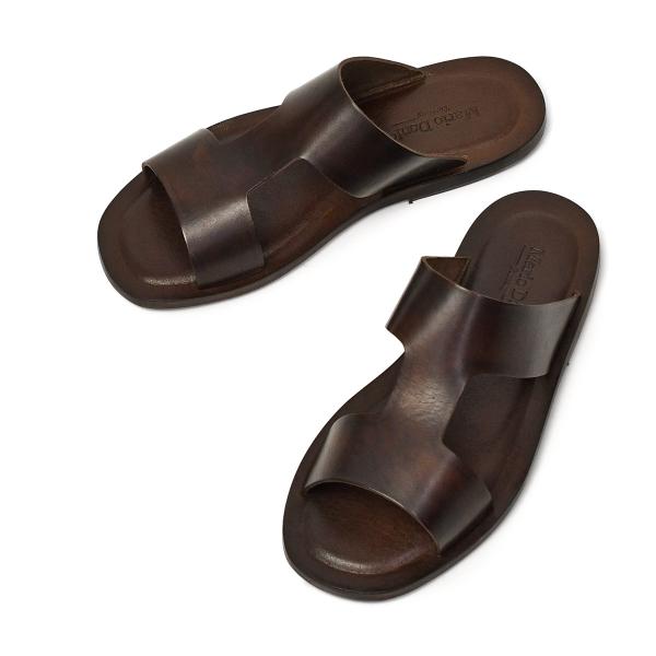 Mario Doni【マリオ ドーニ】Hストラップ レザーサンダル Colonnata カカオブラウ...