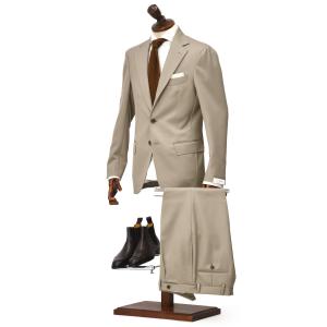 DE PETRILLO デペトリロ ベージュ ウール ダブルブレストポロコート 48