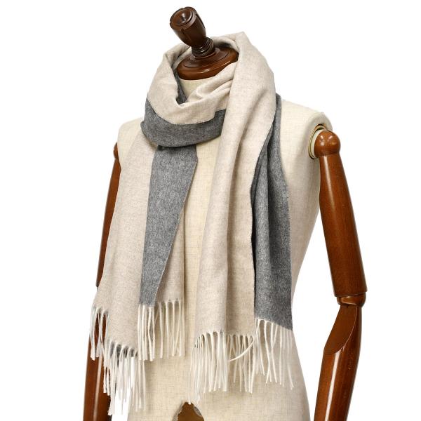 PIACENZA【ピアチェンツァ】リバーシブルマフラー MIRROR 82249 750 12 シル...