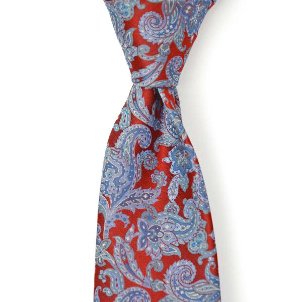 STEFANO RICCI【ステファノリッチ】32122 002 ネクタイ シルク ペイズリー レッ...