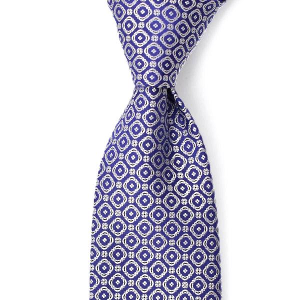 STEFANO RICCI【ステファノリッチ】44211 005 ネクタイ シルク 小紋 ブルー×ホ...