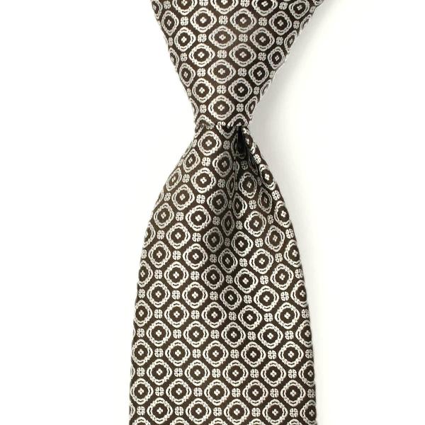 STEFANO RICCI【ステファノリッチ】44211 004 ネクタイ シルク 小紋 ブラウン×...