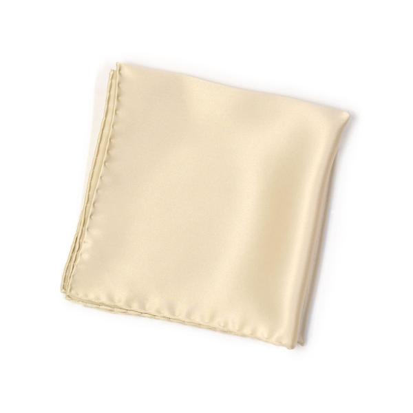 STEFANO RICCI【ステファノリッチ】UNIR 021 チーフ シルク ソリッド シャンパン...