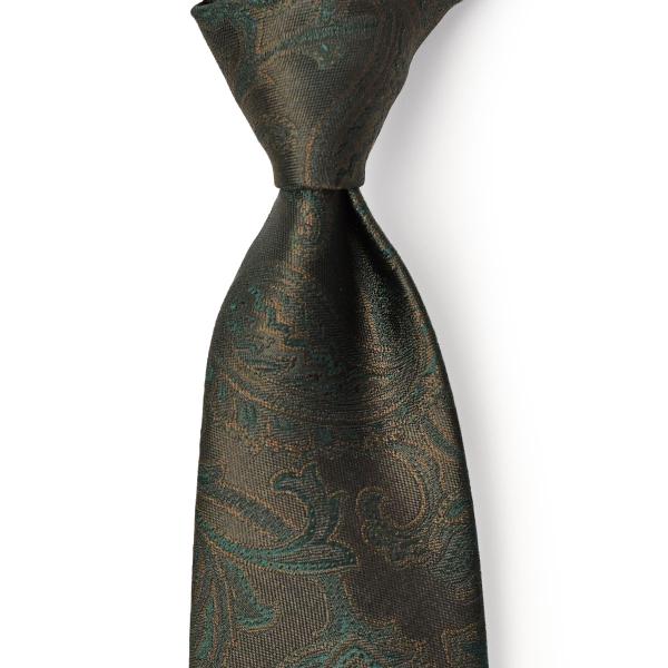 STEFANO RICCI【ステファノリッチ】50010 005 ネクタイ シルク ペイズリー グリ...