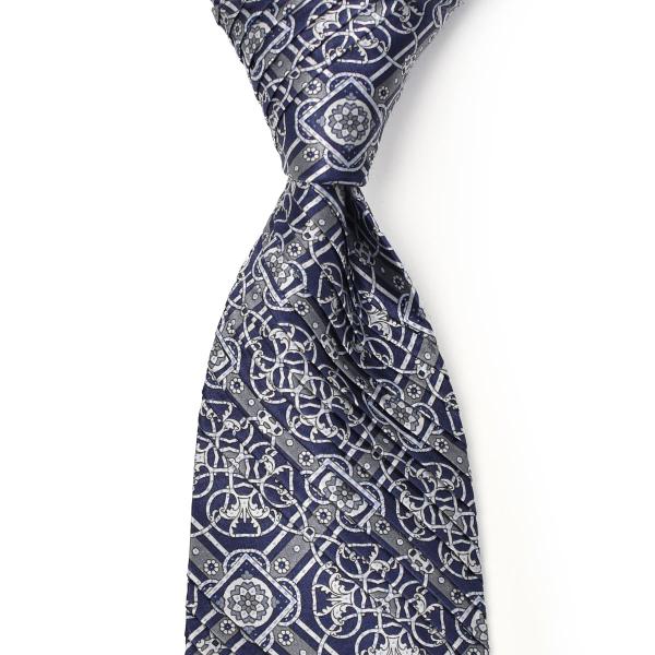 STEFANO RICCI【ステファノリッチ】33010 004 プリーツネクタイ シルク 総柄 ネ...