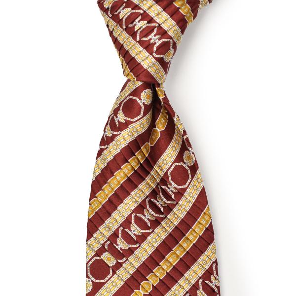 STEFANO RICCI【ステファノリッチ】43001 008 プリーツネクタイ シルク 総柄 レ...