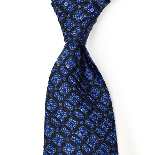 STEFANO RICCI【ステファノリッチ】37007 005 プリーツネクタイ シルク 小紋 ブ...