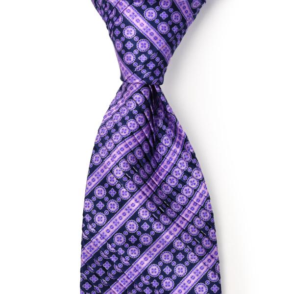 STEFANO RICCI【ステファノリッチ】35007 007 プリーツネクタイ シルク 小紋 ス...