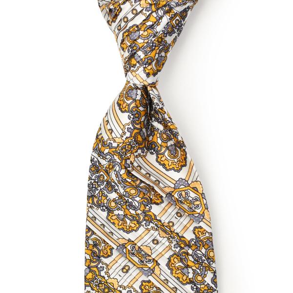 STEFANO RICCI【ステファノリッチ】43004 007 プリーツネクタイ シルク 総柄 イ...