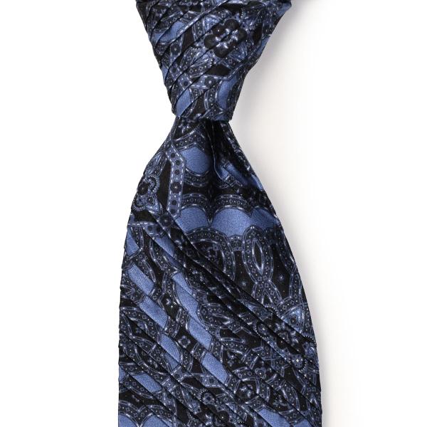 STEFANO RICCI【ステファノリッチ】45201 001 プリーツネクタイ シルク 総柄 ブ...