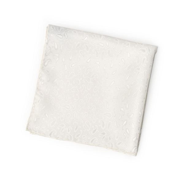 STEFANO RICCI【ステファノリッチ】O516 007 チーフ シルク ペイズリー シルバー...