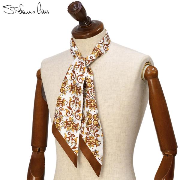 Stefano Cau【ステファノ カウ】ナロースカーフ TWILLINO S128 シルク オリエ...