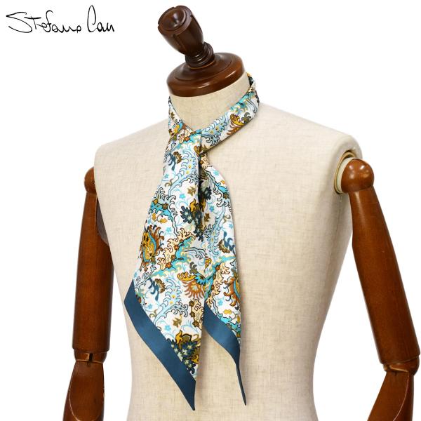 Stefano Cau【ステファノ カウ】ナロースカーフ TWILLINO S3087 シルク アラ...