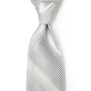 STEFANO RICCI【ステファノリッチ】UNIR 010 プリーツネクタイ シルク ソリッド グレー
