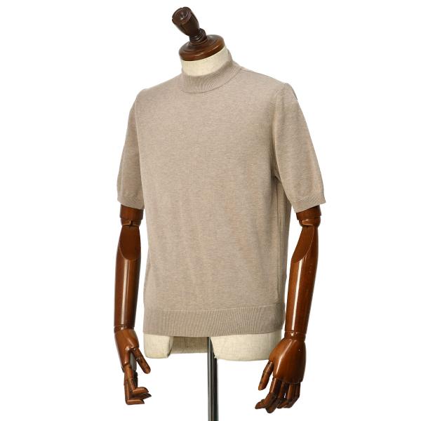 ZANONE【ザノーネ】半袖モックネック 812136 ZY318 Z3998 コットン グレージュ