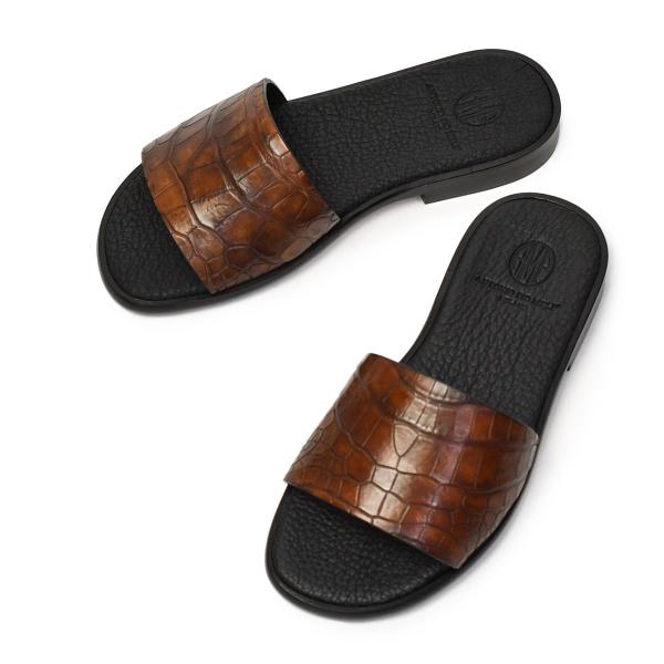ANTONIO PIO MELE【アントニオピオメーレ】OMAR レザーサンダル ALLIGATOR...
