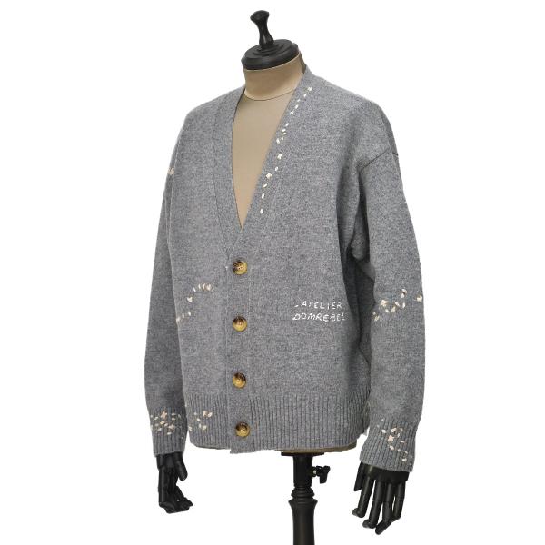 DOMREBEL【ドムレーベル】ニットカーディガン OFFICE KNIT CARDIGAN GRE...