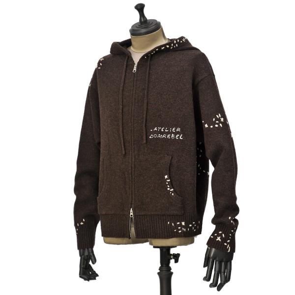 DOMREBEL【ドムレーベル】ジップアップニットパーカー OFFICE KNIT ZIP HOOD...