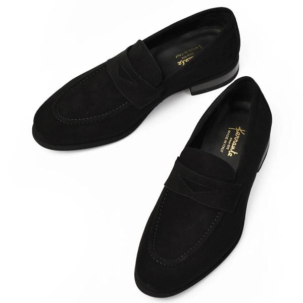 Ferrante【フェランテ】コインローファー ISEO ETON CAMOSCIO NERO 01...