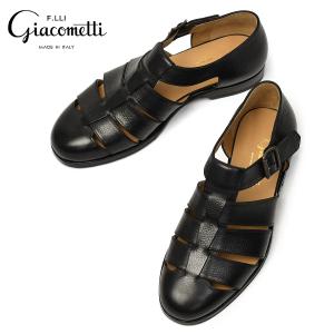 F.LLI Giacometti【フラテッリ ジャコメッティ】グルカサンダル FG166 SCOZIA グレインレザー ブラック