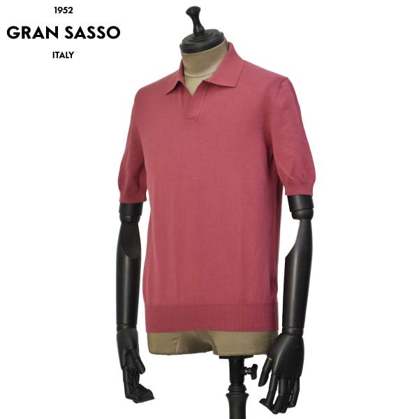 【18日 20時〜 P5倍】GRAN SASSO【グランサッソ】スキッパーニットポロ 57186 6...