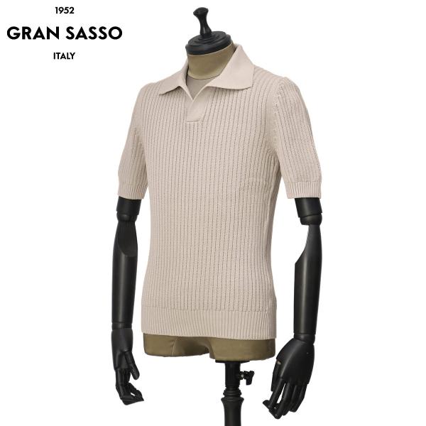 【18日 20時〜 P5倍】GRAN SASSO【グランサッソ】スキッパーニットポロ 23139 1...