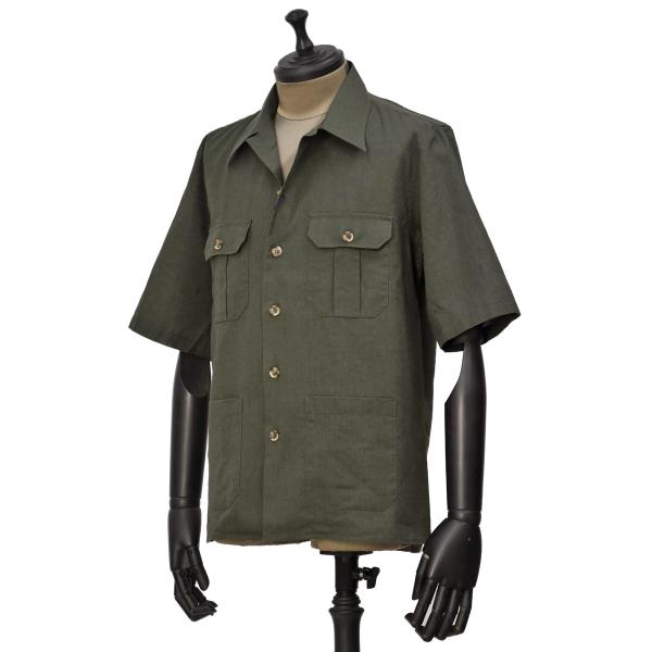 ORIAN【オリアン】別注半袖サファリシャツジャケットMJARMY CC 02U489 75 リネン...