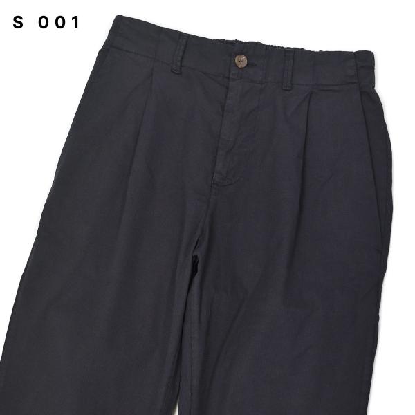 S 001【エッセ ゼロゼロウーノ】ワンプリーツパンツ PIRRO 85FIT NAVY コットン ...