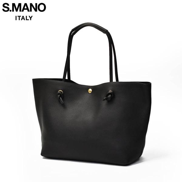 S.MANO【エス マーノ】トートバッグ ROPE TOTE SMN007 キップレザー ブラック
