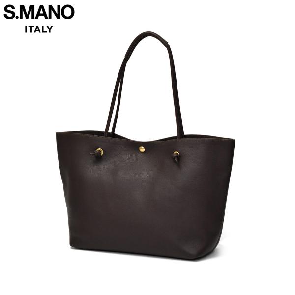 S.MANO【エス マーノ】トートバッグ ROPE TOTE SMN007 キップレザー ダークブラ...