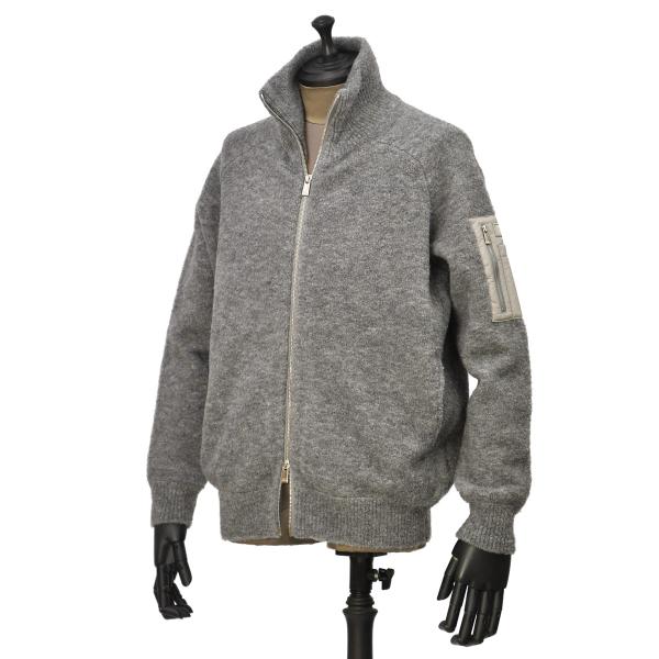 TATRAS【タトラス】ジップアップニットブルゾン LIPARI ウール グレー