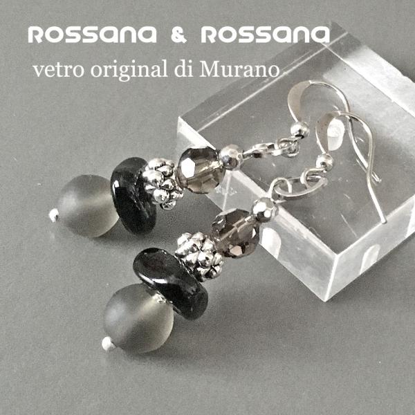 レディースピアス　イタリア製ベネチアングラス　ドロップピアス　小さめ　レディースアクセサリー　モノト...