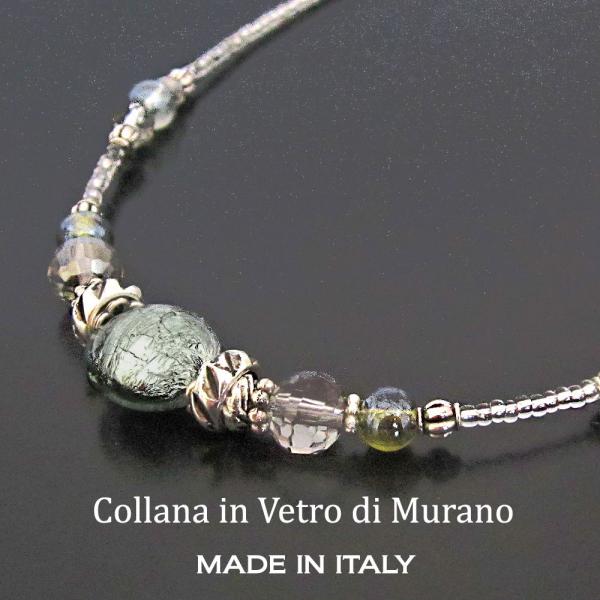 レディースネックレス　イタリア製ベネチアングラス　ムラーノガラス　ショートネックレス　パステル　３０...