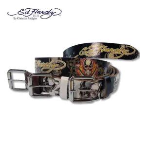 【SALE】エドハーディー ベルト ファミング スカル ブラック, ホワイト Ed Hardy Belt EH1203 Famming Skull Black, White｜cio