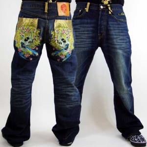 Ed Hardy Mens Denim Beautiful Ghost Pocket Mcqueen Wash エドハーディー ビューティフル ゴースト ポケット マックイーンウォッシュ｜cio