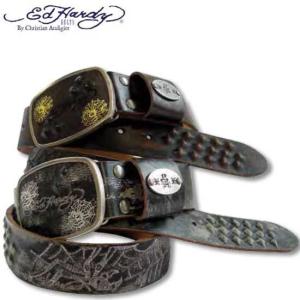 エドハーディーベルト スパイダー ウェブ ブラック Ed Hardy Belt EH1226 Spider Web Black｜cio