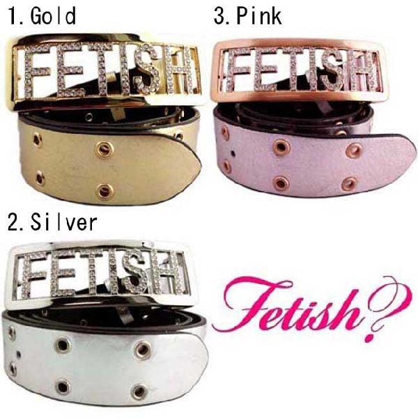 フェティッシュ ベルト ラインストーン　1,ゴールド 2,シルバー 3,ピンク FETISH Bel...