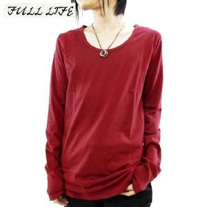 フルライフ L/S ティー Uネック カットソー レッド FULL LIFE L/S TEE U-NECK CUT ＆ SEW Red｜cio